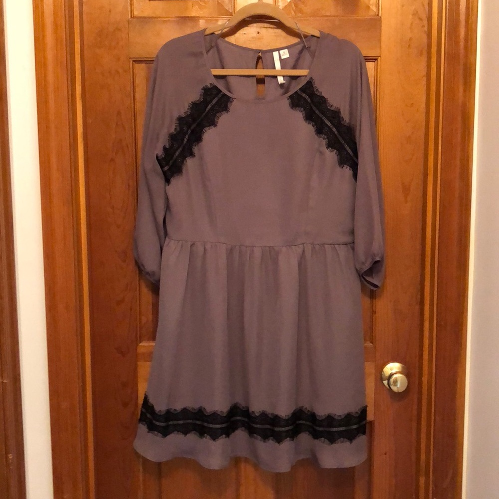 Lauren Conrad brown black lace dress size 16